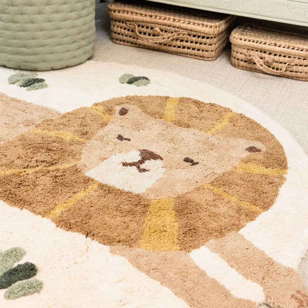 Tappeto lavabile in cotone biologico Leone - 120x117cm