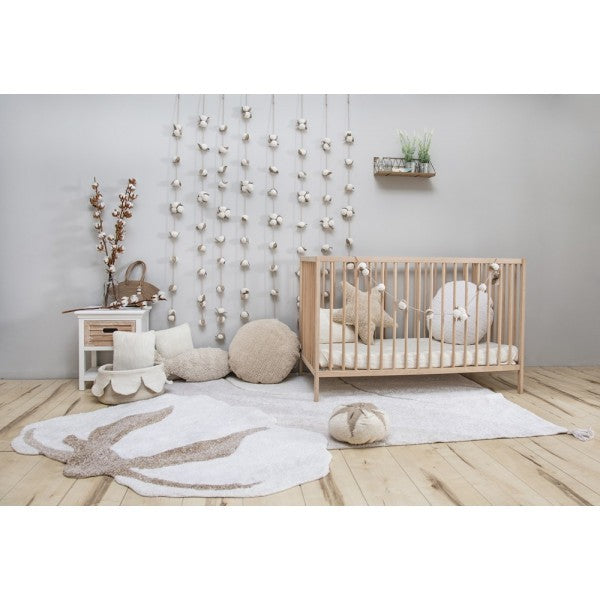 Tappeto lavabile in cotone Cotton Flower 120x130cm