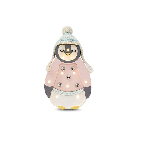 Mini lampada led baby pinguino natalizio con regolatore di luminosità - fatta a mano