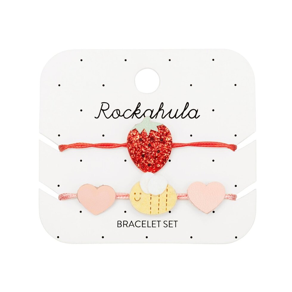 Braccialetti regolabili Fragole e Ape - Set da 2 pezzi