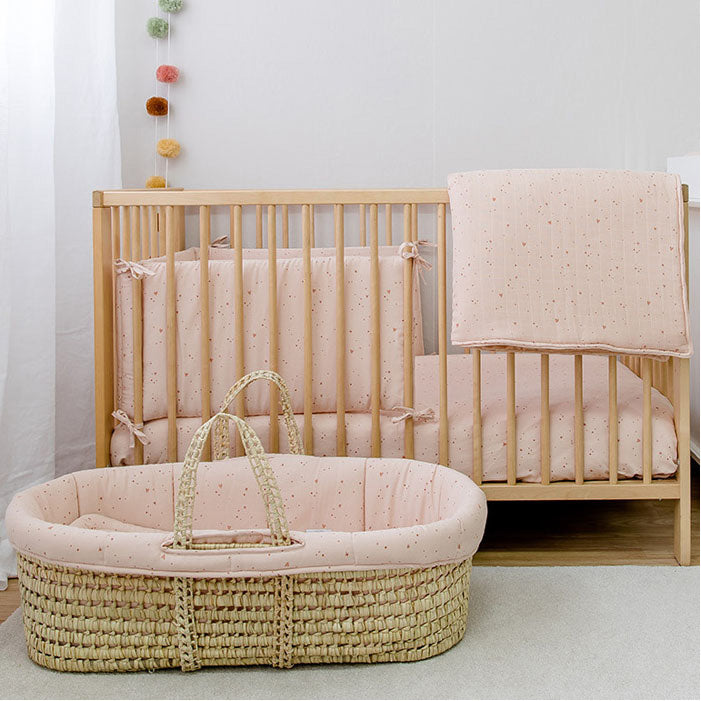 Cesta di vimini per neonati - Rivestimento 100% Cotone organico