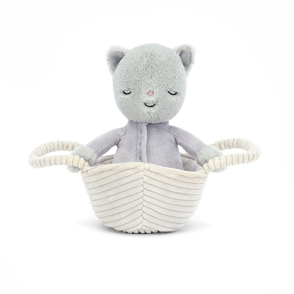 Peluche morbido Gattina nel cestino