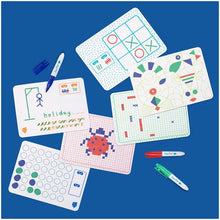 Gioco da viaggio: 3 tovagliette reversibili + 3 Mini Pennarelli