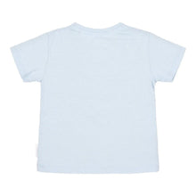 T-Shirt Bambino in Cotone Biologico a Righe in Rilievo - Light Blue