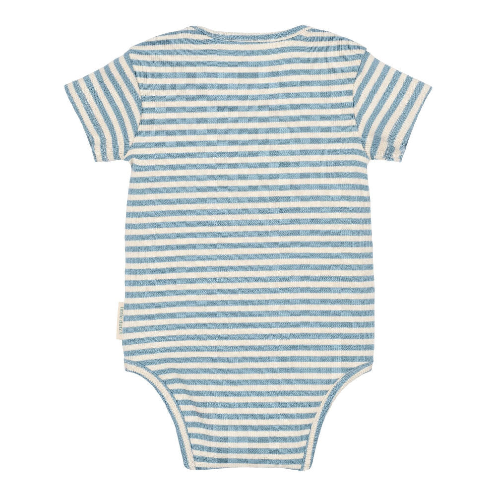 Body maniche corte in cotone bio - Blue Stripes