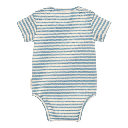 Body maniche corte in cotone bio - Blue Stripes