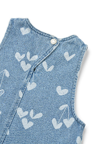 Abito con volant in denim stampato Angelica - 100% Cotone