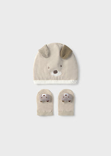 Cappellino e calzino neonato in Tricot