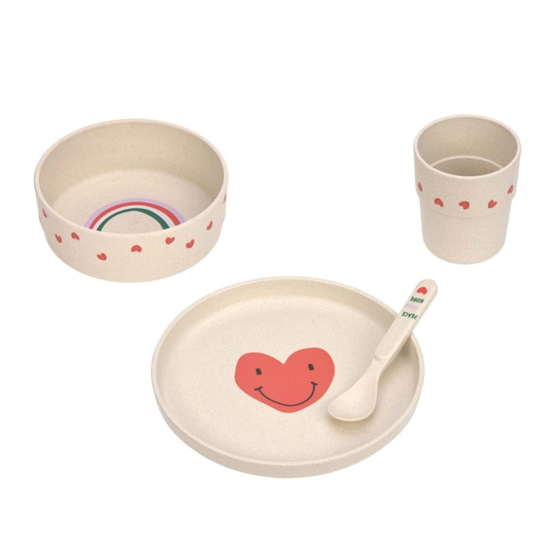 Set piatti 4 pezzi - Ciotola, piatto,bicchiere e cucchiaio