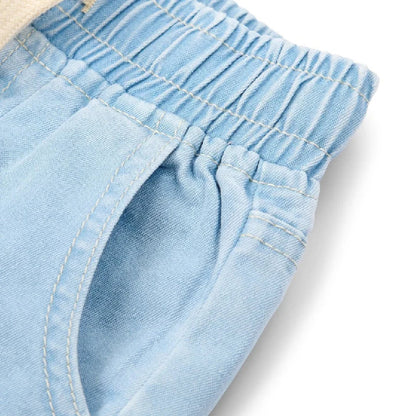 Pantaloncini Corti Jeans Bambino in Denim Leggero - Cotone Biologico