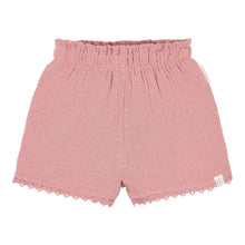 Pantaloncini Corti Bambina in Cotone Biologico con Volant - Pink Blush