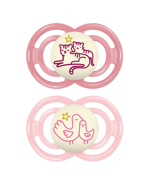 Succhietto Perfect night con scatola portaciuccio - Confezione doppia - Si illumina al buio