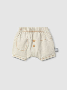 Shorts Pull-up in Canvas di Cotone e Lino - Stile Organico