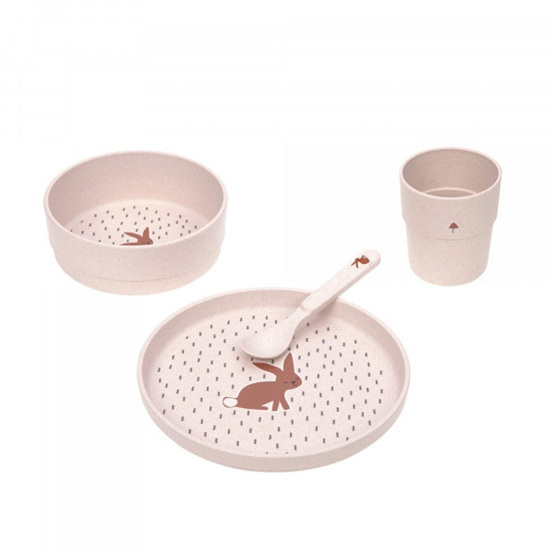 Set piatti 4 pezzi - Ciotola, piatto,bicchiere e cucchiaio