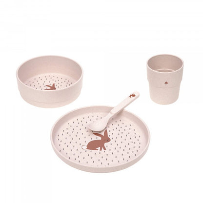 Set piatti 4 pezzi - Ciotola, piatto,bicchiere e cucchiaio