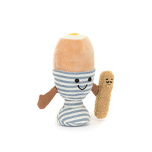 Peluche morbido uovo alla coque e biscotto