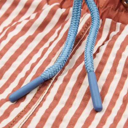 Costume da bagno 'Ocean Brown Stripes' (Tessuto Seersucker e Coulisse Regolabile)