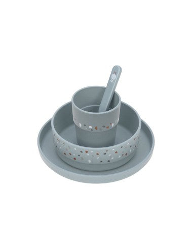 Set piatti 4 pezzi - Ciotola, piatto,bicchiere e cucchiaio