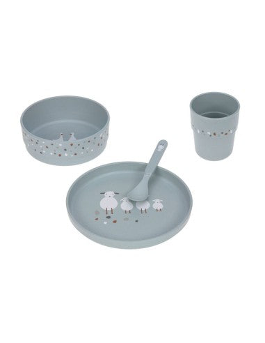 Set piatti 4 pezzi - Ciotola, piatto,bicchiere e cucchiaio
