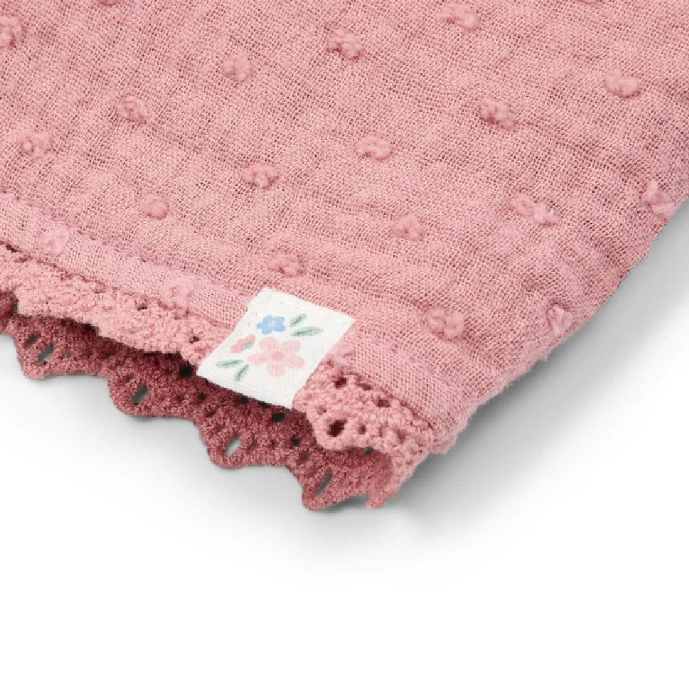 Pantaloncini Corti Bambina in Cotone Biologico con Volant - Pink Blush