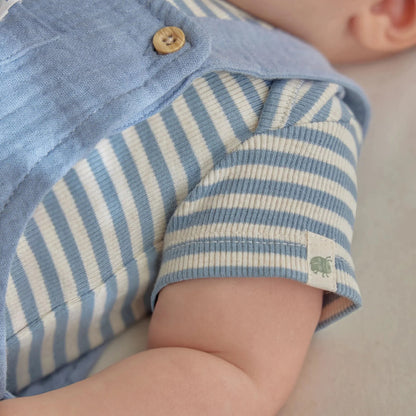 Body maniche corte in cotone bio - Blue Stripes