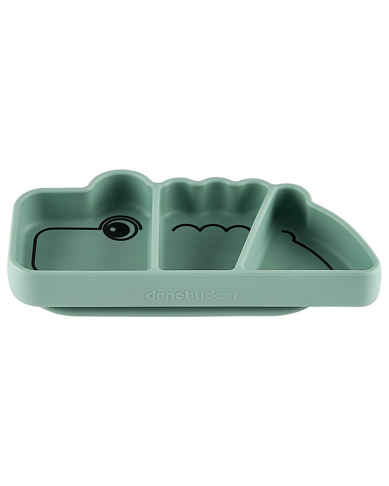 Piatto a scomparti anti-scivolo stick&stay croco