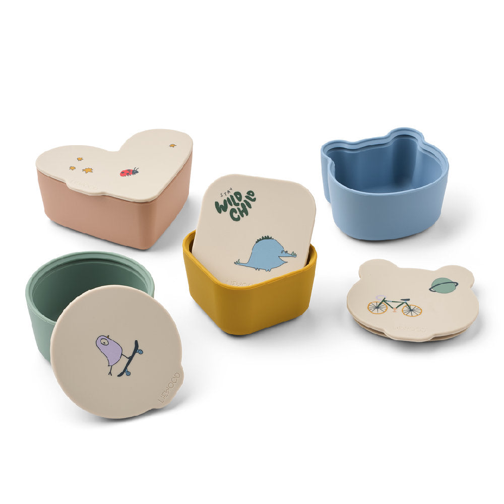Set Contenitori Snack in Silicone Toto snack box (4 Pezzi con Coperchio)