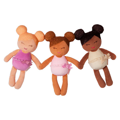 Cesto di 3 mini bambole di peluche da bagno