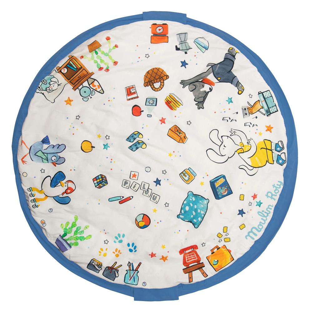 Tappeto da Gioco Imbottito 2-in-1 e Borsa Porta Giocattoli