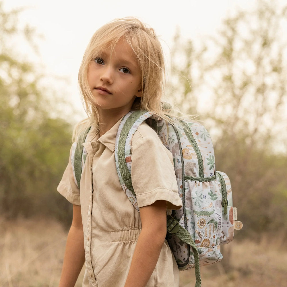 Zainetto per Bambini 'Safari Friends' con Tasche Portaborraccia e Targhetta Nome