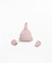 Completo neonato guanti + berretto - 90% Cotone rigenerato