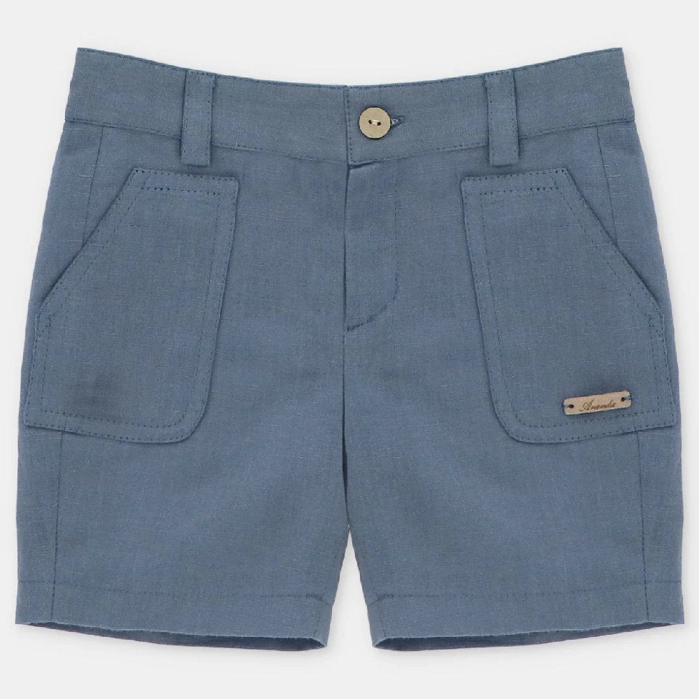 Pantaloni corti in tessuto - Blu