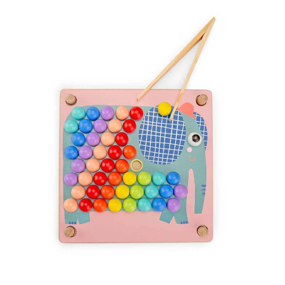 Gioco Educativo dei Colori con Perline in Legno e Schede