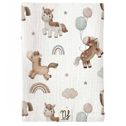 Mussola per neonato in doppia garza di Cotone (Multiuso e Made in Italy) - 90x65cm
