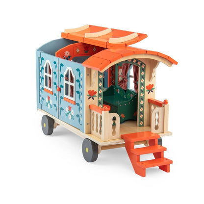 Grande Roulotte delle Bambole in Legno con Accessori