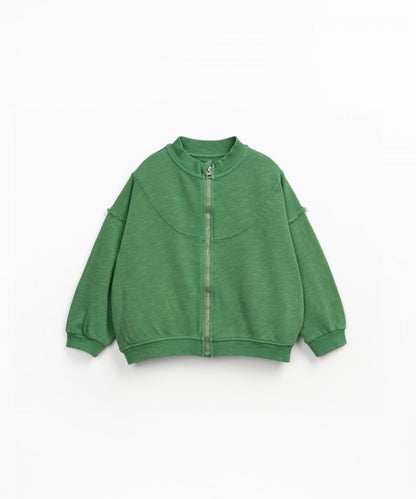Felpa con zip in cotone