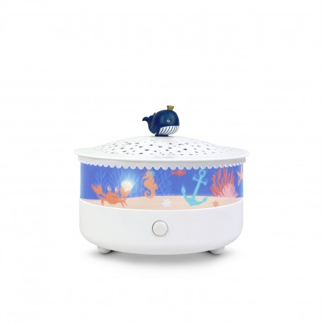 Luce notturna - Proiettore di stelle 14 cm - Musicale - Rilevatore di pianto - Ricaricabile tramite USB