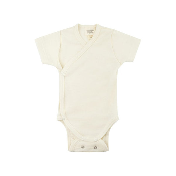 Body a maniche corte in lana merino/seta - Certificato Oeko Tex