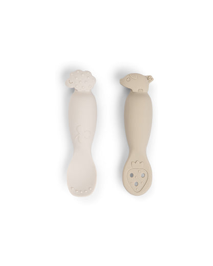 Set 2 cucchiai da apprendimento in silicone - tiny farm