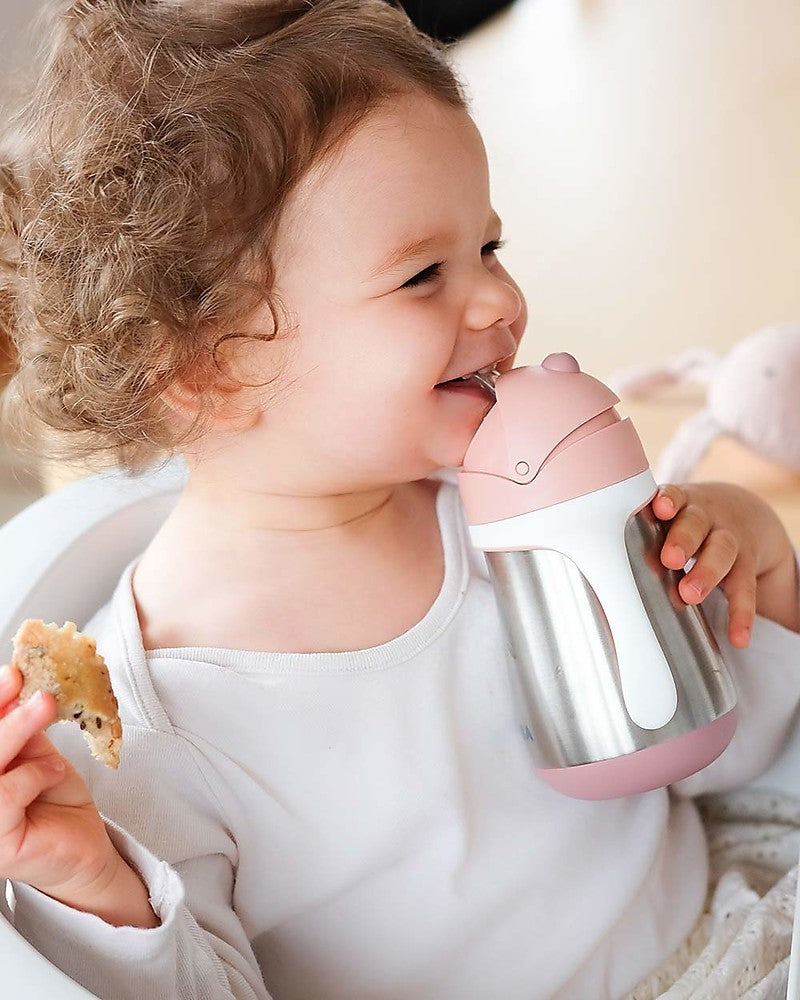 Tazza con cannuccia e manici in acciaio - 250ml