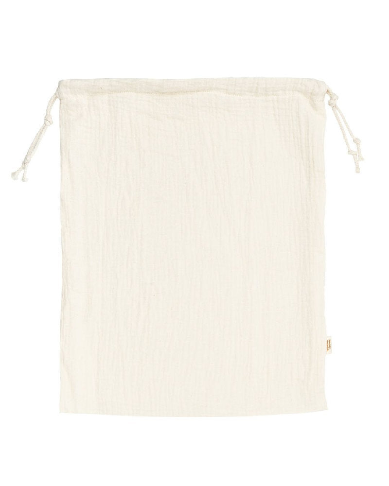 Sacchetto Porta Tutto in Mussola di Cotone Biologico con Coulisse