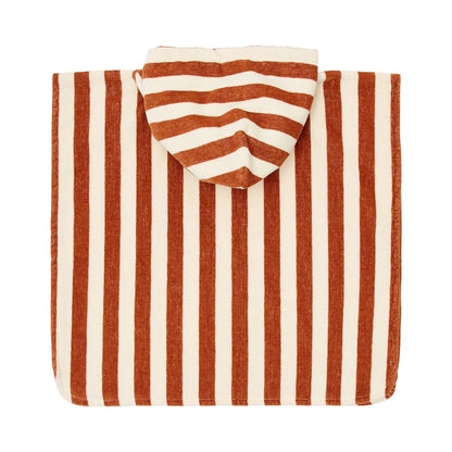 Poncho Mare per Bambini 'Ocean Brown Stripes' in Spugna (Cotone Biologico)