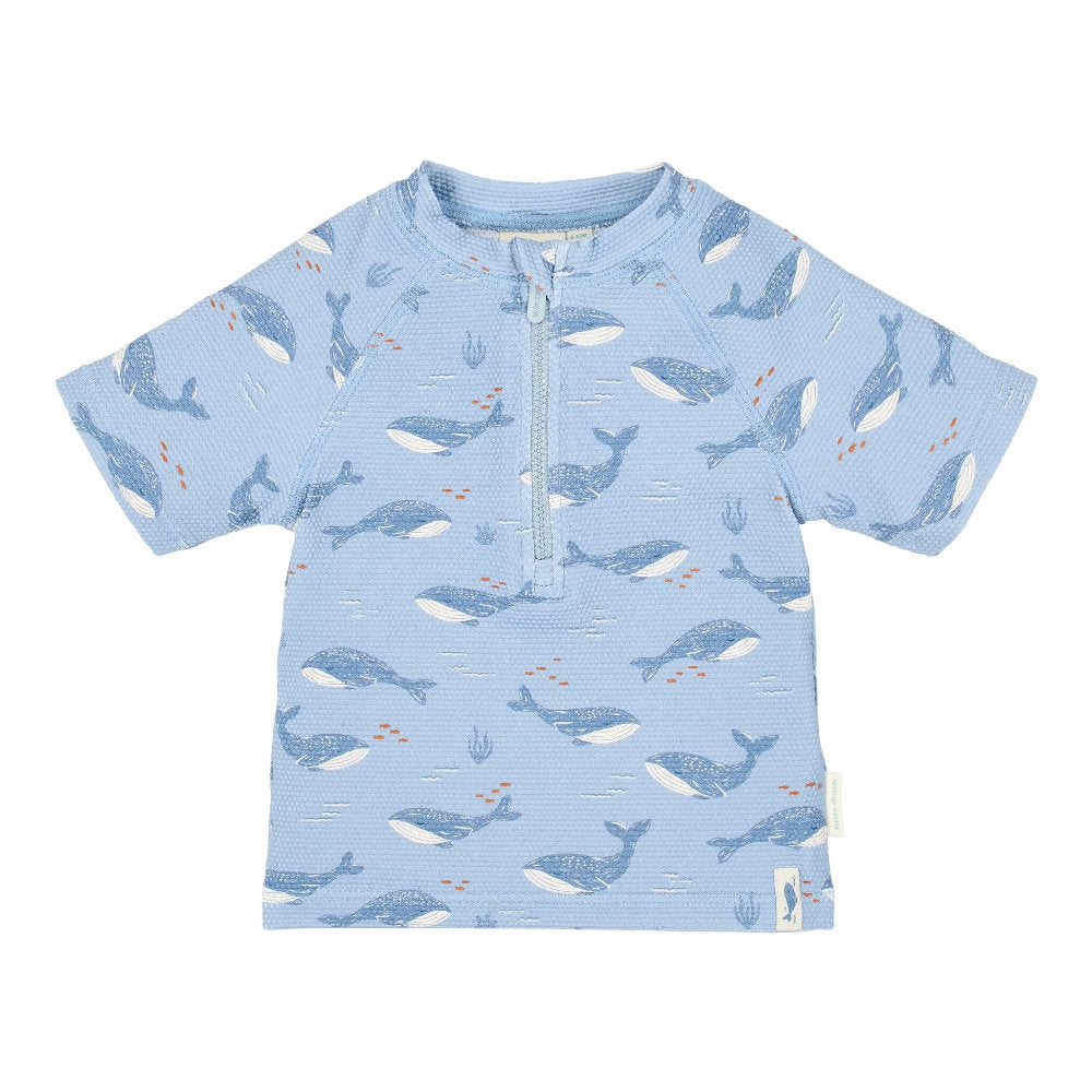 Maglietta da Bagno a Maniche Corte 'Ocean Splash' (Protezione UPF40+ e Zip)