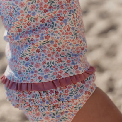 Maglietta da Bagno Bimba 'Dreamy Flowerfield' (Maniche Corte e Zip)