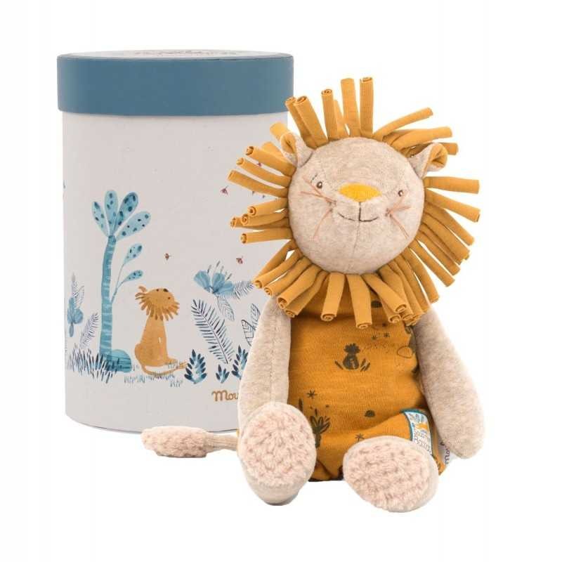 Peluche morbido leona paprika - in scatola baobab