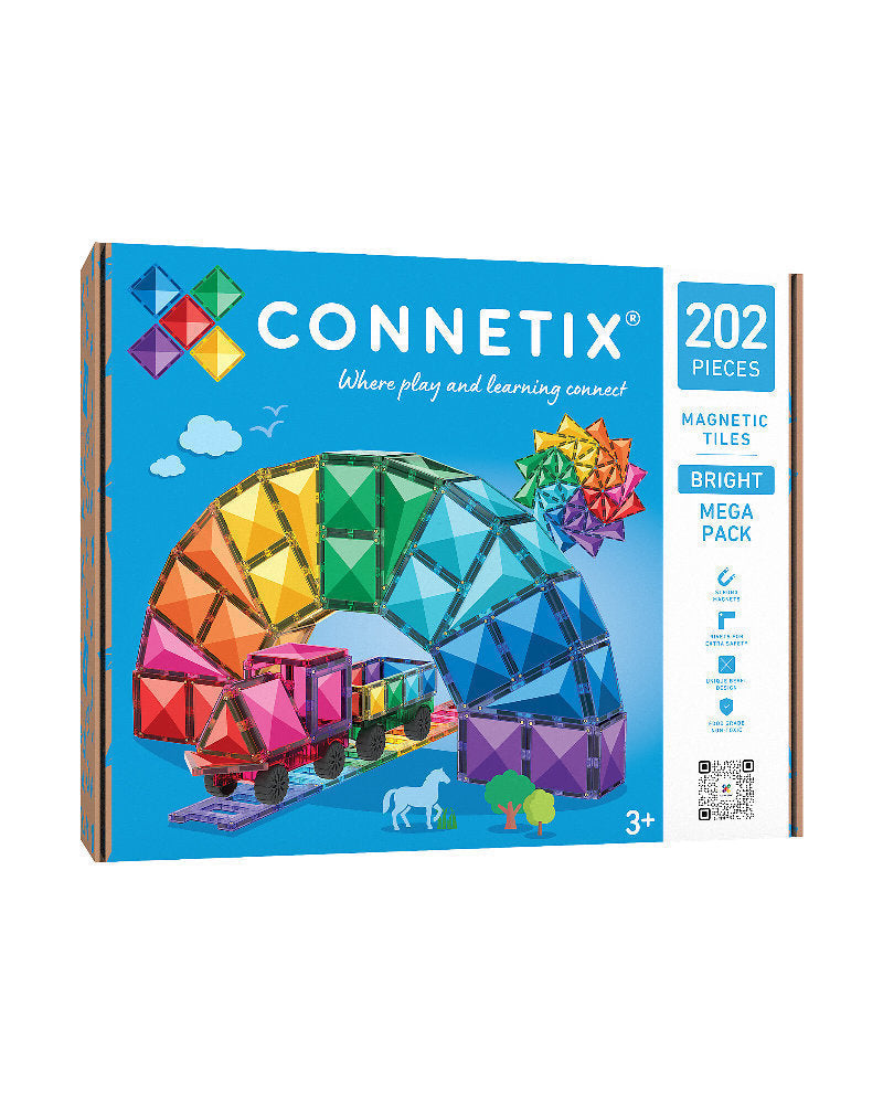 Set Costruzioni Magnetiche 'Mega Pack' 202 Pezzi Connetix Tiles (Linea Bright)
