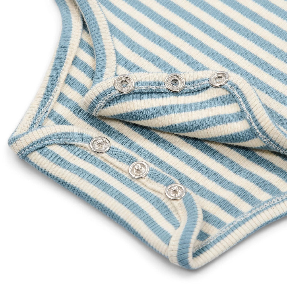 Body maniche corte in cotone bio - Blue Stripes