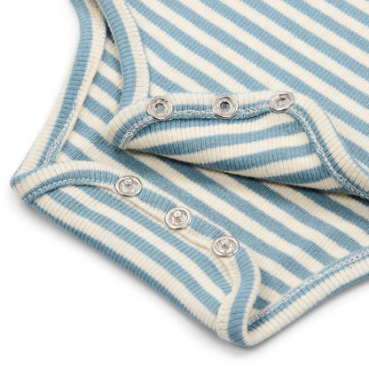 Body maniche corte in cotone bio - Blue Stripes