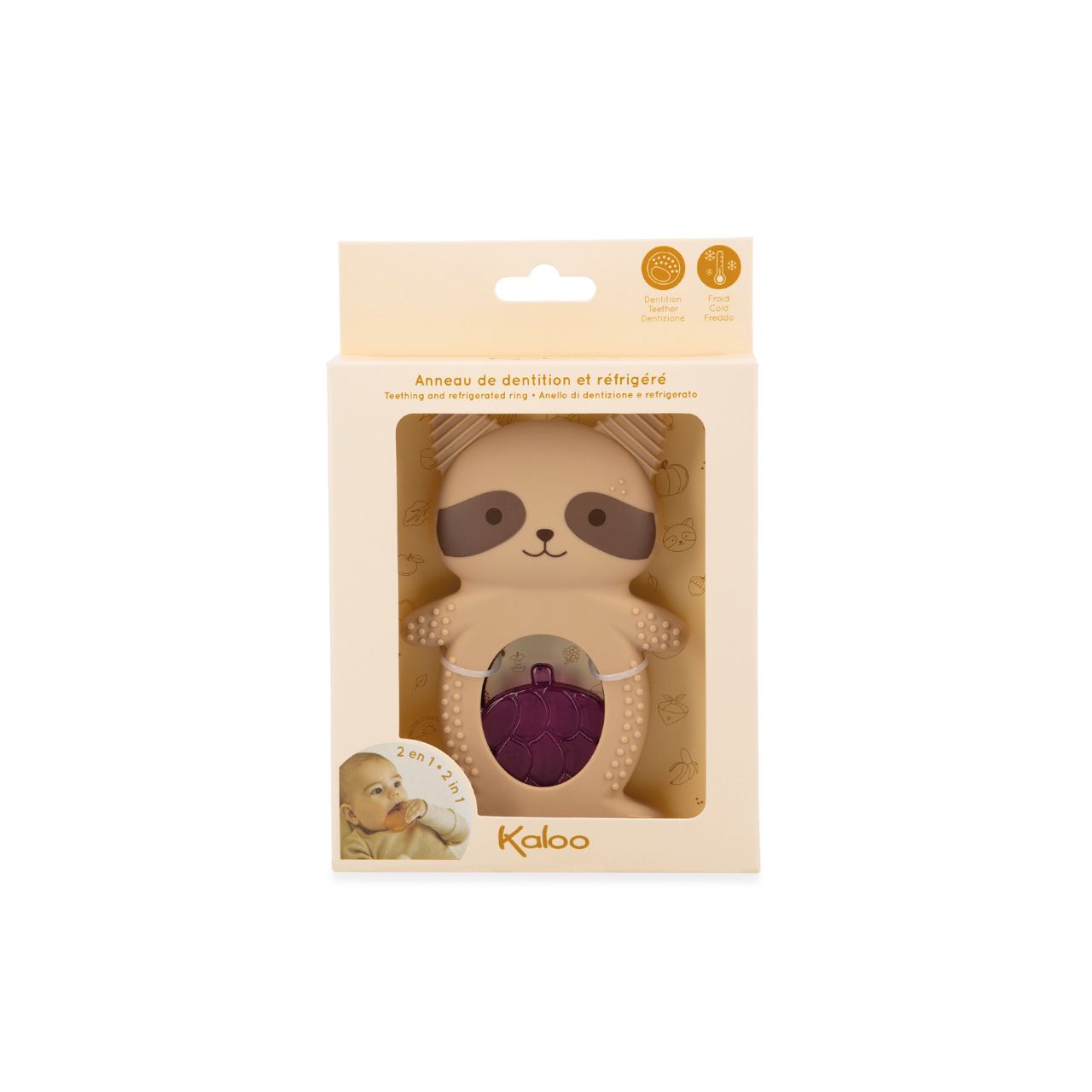 Massaggiagengive Refrigerante con Anello in Silicone Duo Kaloo