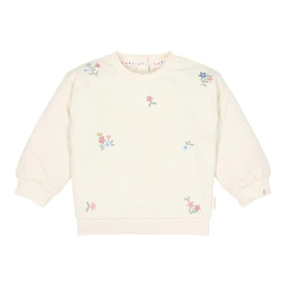 Maglioncino in Felpa Leggera di Cotone Biologico - Color Crema con Ricamo
